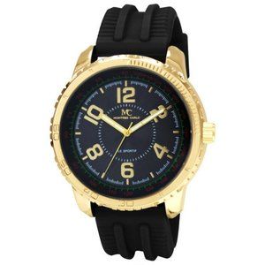 51mm Montres Carlo Silicone Band Quartz Dress Luxury Gold Black Men's Watch